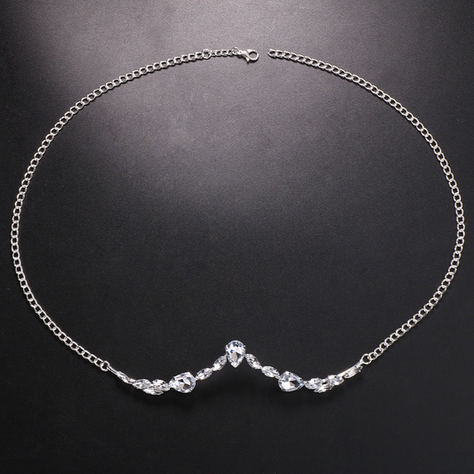 DEVI ALOVA Face Chain Goddess Jewelry Silver White chain